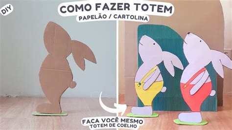 COMO FAZER DISPLAY DE CHÃO DE PAPELÃO E CARTOLINA TOTEM DE COELHO