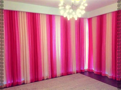 Hot pink and cream sheer drapery perfect for a girl's bedroom! interior ...