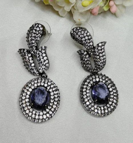 Victorian American Diamond Earring Sku 825 C1 अमरकन डयमड इयररग