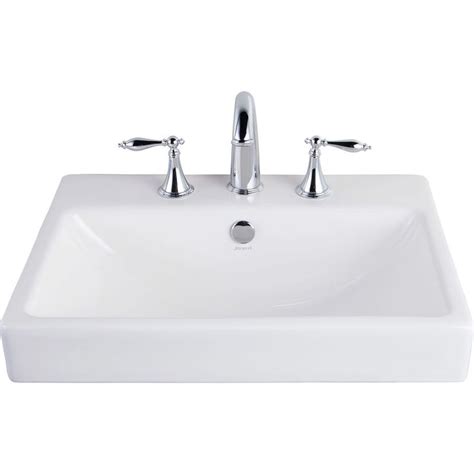 Jacuzzi Anna Farmhouse White Drop In Rectangular Bathroom Sink Artcomcrea