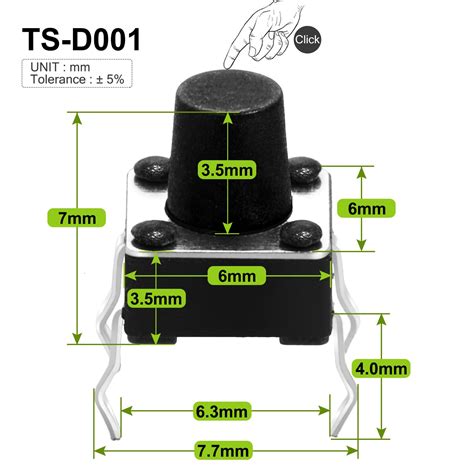 Snapklik Chanzon Tactile Tact Push Button Switch X X Mm Micro