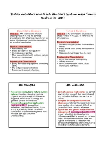 A Level Psychology Gender 16 Mark Essay Plans Aqa Teaching Resources