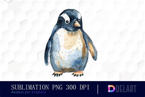 Cute Penguin Watercolor Clipart