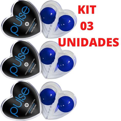 Kit 03 Bolinha Vaginal Gelada Pulse Extra Forte Ice Dupla Sexy