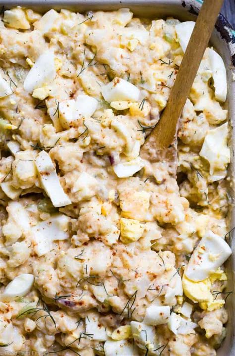 Low Carb Mock Cauliflower Potato Salad Food Faith Fitness