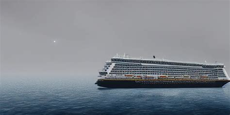 The Cruise Ship Lies On Its Side At Sea Sinken Dark Stable