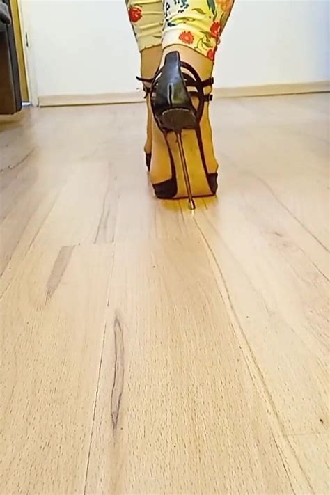 Crossdresser Walks In Sexy Black Leather Pointed Toe Charlotte Luxury High Heels Pumps Gay Porn