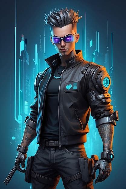 Premium Photo Engaging Cyberpunk Character Vector Art For Marketing