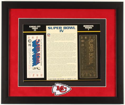 Super Bowl Iv Commemorative X Custom Framed Score Card Display With