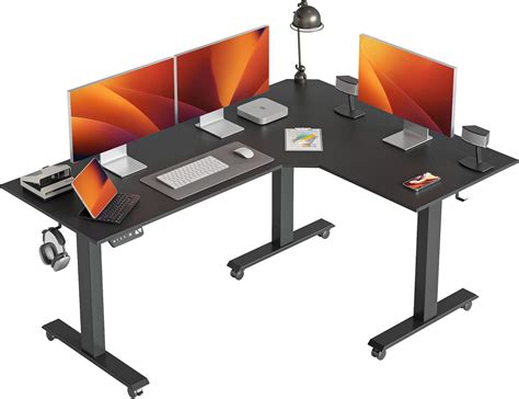 Amazon Fezibo Triple Motor L Shaped Standing Desk Electric