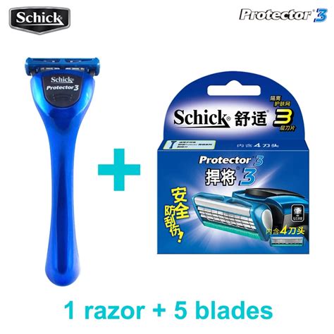 2018 Schick Protector 3 diamond razor Set 1 razor + 5 blades Manual ...