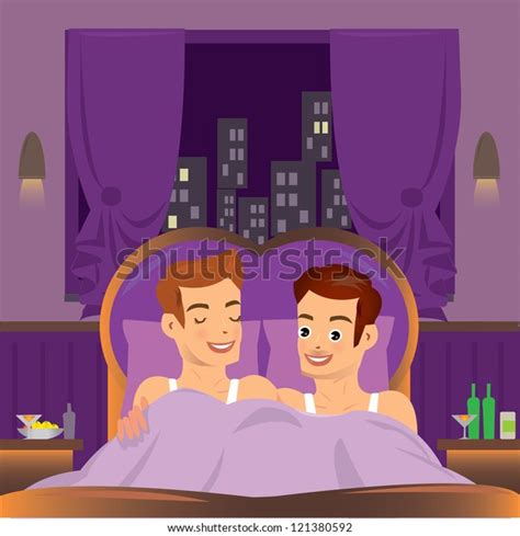 Two Gay Men Bed Stock Vectors Images Vector Art Shutterstock