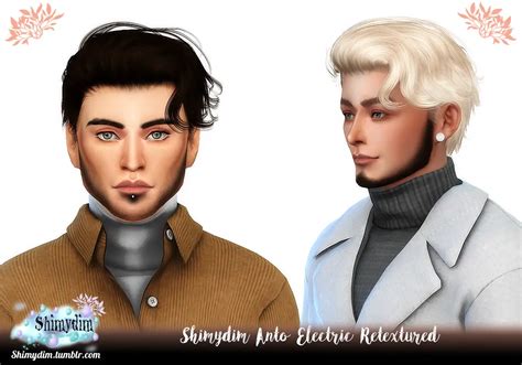 Shimydim Anto S Electric Hair Retextured Sims 4 Hairs