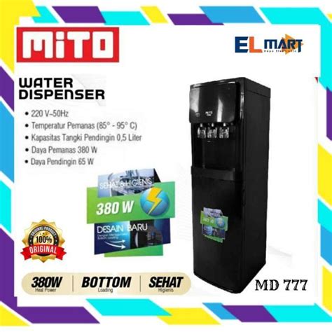 Jual Mito Water Dispenser Galon Bawah MD777 MD 777 3 Kran Hot Cool