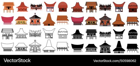 Rumah adat indonesia indonesian traditional house Vector Image