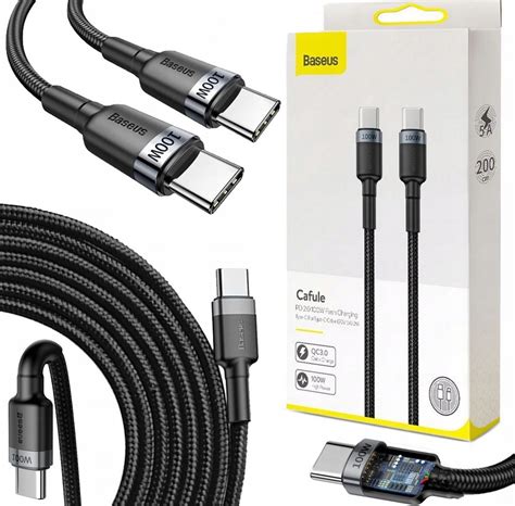 KABEL USB C TYPE C PD 100W QUICK CHARGE 3 0 SZYBKI BASEUS Baseus