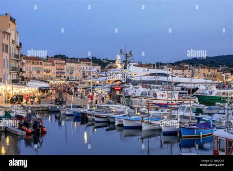 Fishing Boats And Luxery Yachts At Saint Tropez Vieux Port Var Cote