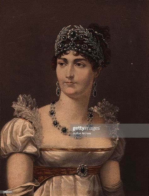 An Old Portrait Of A Woman Wearing A Tiara And Pearls On Her Head