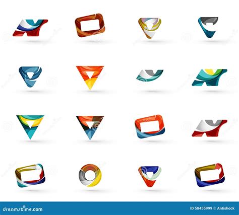 Sistema De Diversos Iconos Geom Tricos Ilustraci N Del Vector