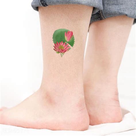 Lotus Set Di Tatuaggi Temporanei Fiore Di Loto Rosa Simbolo Di