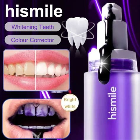 Hismile Toothpaste V34 Color Corrector Teeth Whitening Purple Toothpaste Smile Ease Teeth