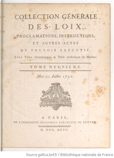 Collection G N Rale Des Loix Proclamations Instructions Et Autres