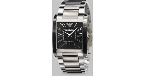 Emporio Armani Stainless Steel Square Watch in Metallic - Lyst
