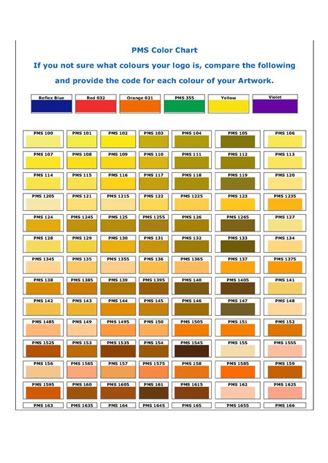 Pantone Color Chart Colour Chart Print And Pm | Images and Photos finder