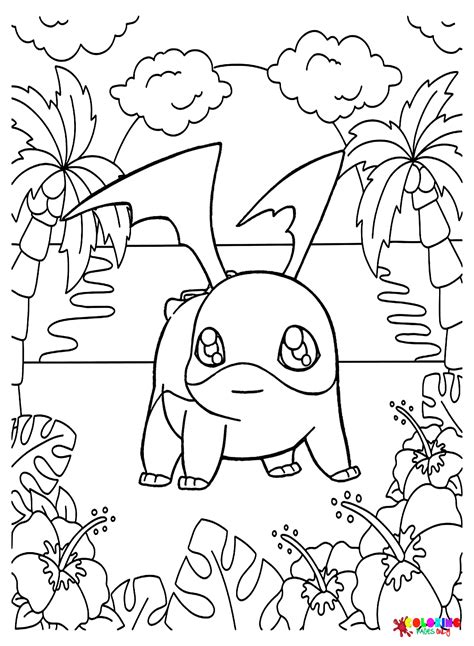 Patamon Digimon Coloring Page Free Printable Coloring Pages