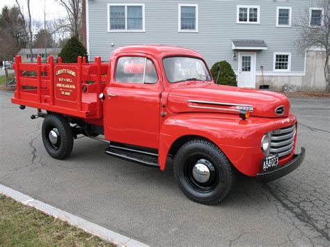 Sold Restored 1949 Ford F3 Stake Body Flatbed Truck With