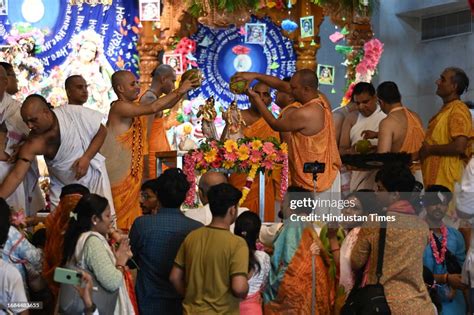 Devotees Offer Prayers To Celebrate Radha Ashtami Festival At Iskcon