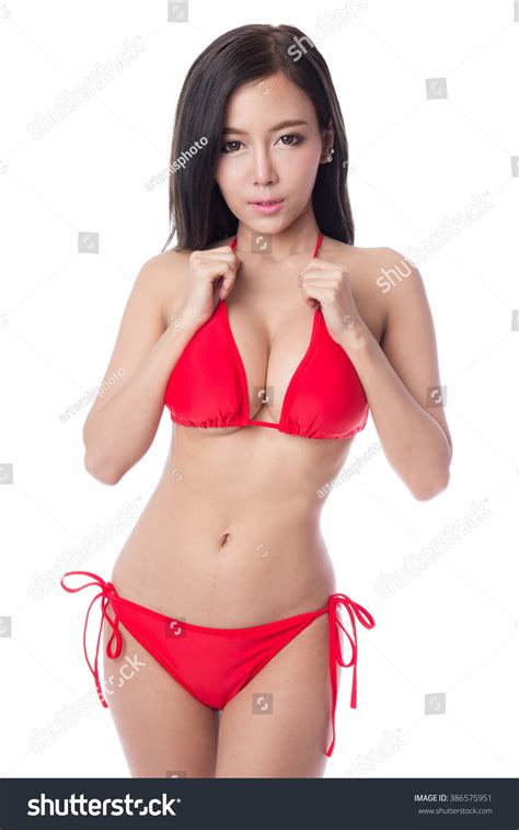 Sexy Asian Girl Wearing Red Bikini Stock Photo 386575951 Shutterstock