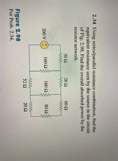 Solved 2 34 Using Series Parallel Resistance Combination