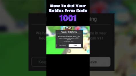 How To Get Your Roblox Error Code 1001 Roblox Errorcode Robloxerror Youtube