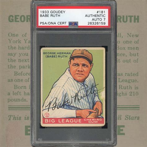 Spectacular Signed Goudey Babe Ruth Psa Authentic Auto