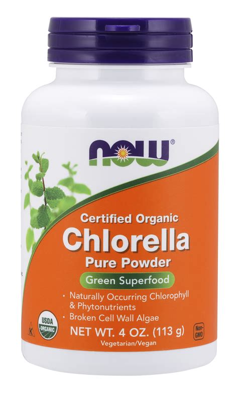 Now Supplements Organic Chlorella Powder With Naturally Occurring