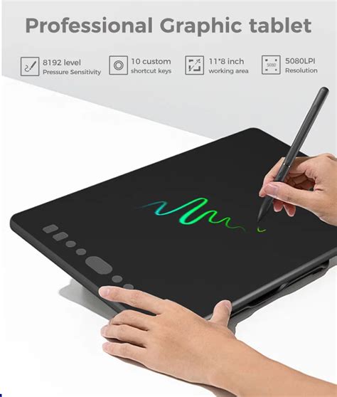 Jsk Paperless Drawing Tablet Customized Keys Drawing Pad Pen Tablet