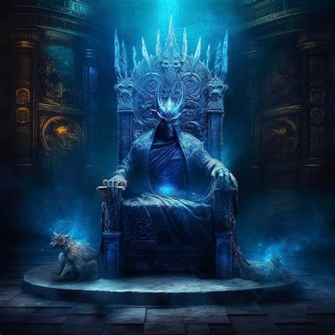 Premium AI Image | Devil in hell demon sitting on a throne Warrior king sitting on the throne ...