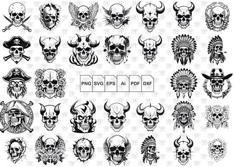 163 Skull Svg Bundle Skull Png Bundle Skull Clip Art Skull Cricut Sugar Skull Svg Skull Svg File