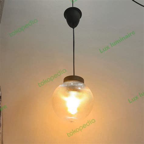 Jual Kap Lampu Gantung Bulat 20cm Prismatic Clear Jakarta Pusat Lux