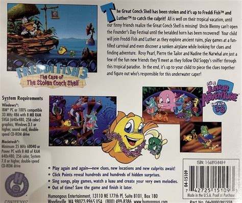 Freddi Fish The Case Of The Stolen Conch Shell Box Shot For Nintendo