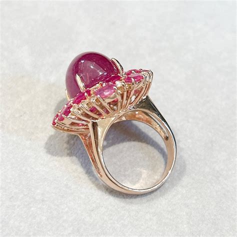 Bochic Capri Red Hot Ruby And White Topaz Ring Set In K Gold And Silver For Sale At StDibs