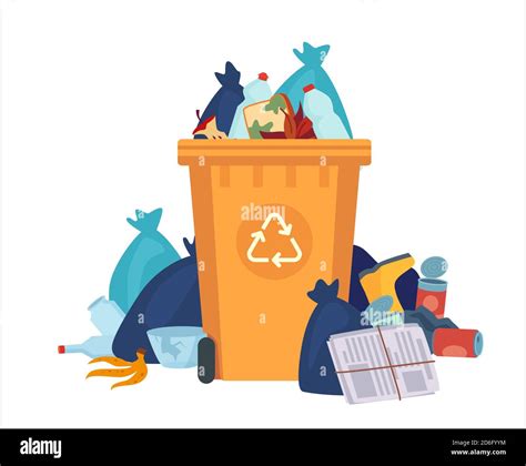 Garbage Can Overflow Stock Vector Images Alamy