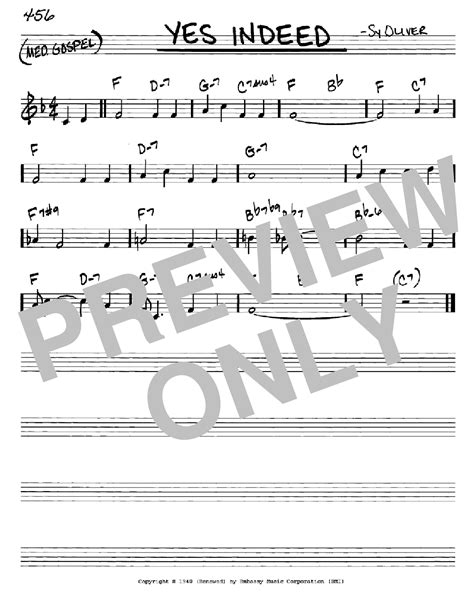 Sy Oliver Yes Indeed Sheet Music Chords And Lyrics Download Printable Jazz Pdf Score 418810