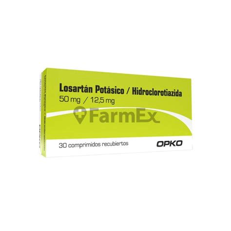 Losartán Potásico Hidrocolorotiazida 50 Mg 125 Mg X 30 Comprimido