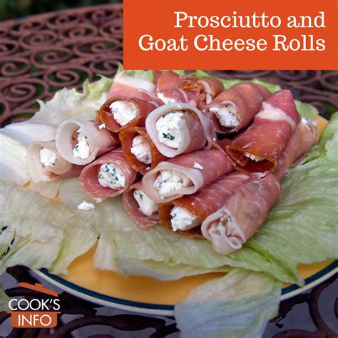 Prosciutto and Goat Cheese Rolls - CooksInfo