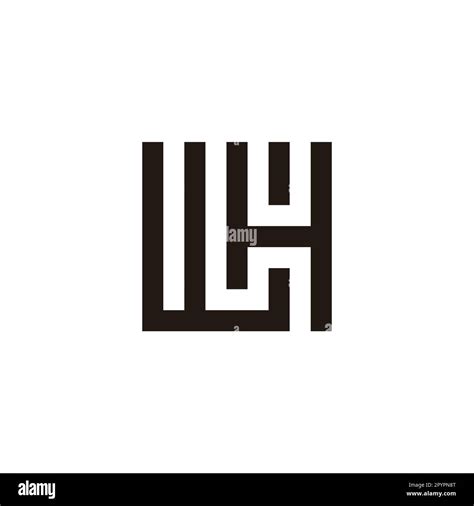 Letter W And H Square Combination Geometric Symbol Simple Logo Vector