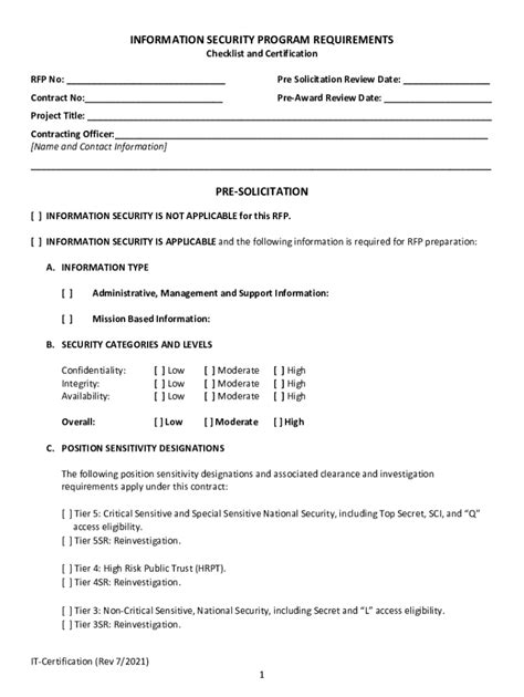 Fillable Online Oamp Od Nih Information Security Program Requirements