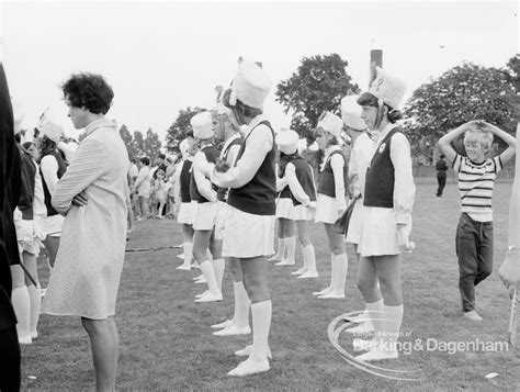 Dagenham Town Show 1969 Showing Majorettes Standing In Line And With