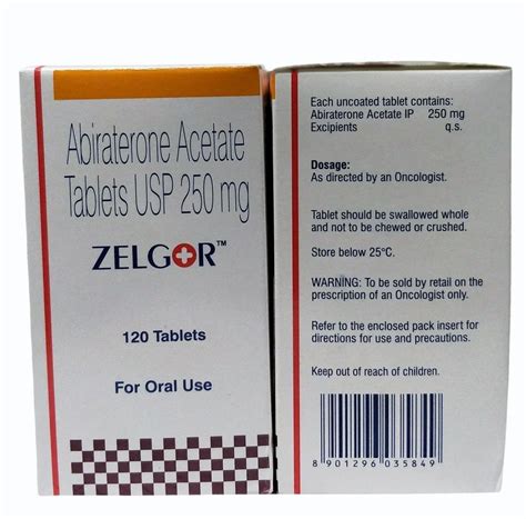 Zelgor Abiraterone Acetate 250 Mg Tablets Packaging Type Bottle At Rs